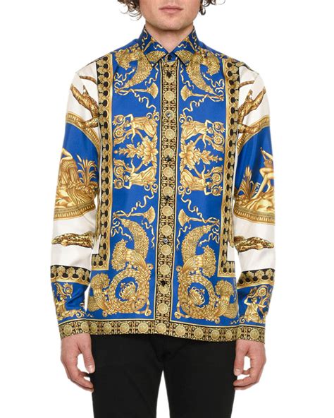 blue Versace Shirts for Men 